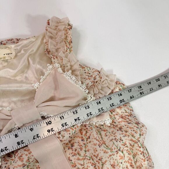 A'reve Mini Dress Womens Small Pink Sleeveless Ditsy Bloom Shabby Chic Dainty - Picture 7 of 9